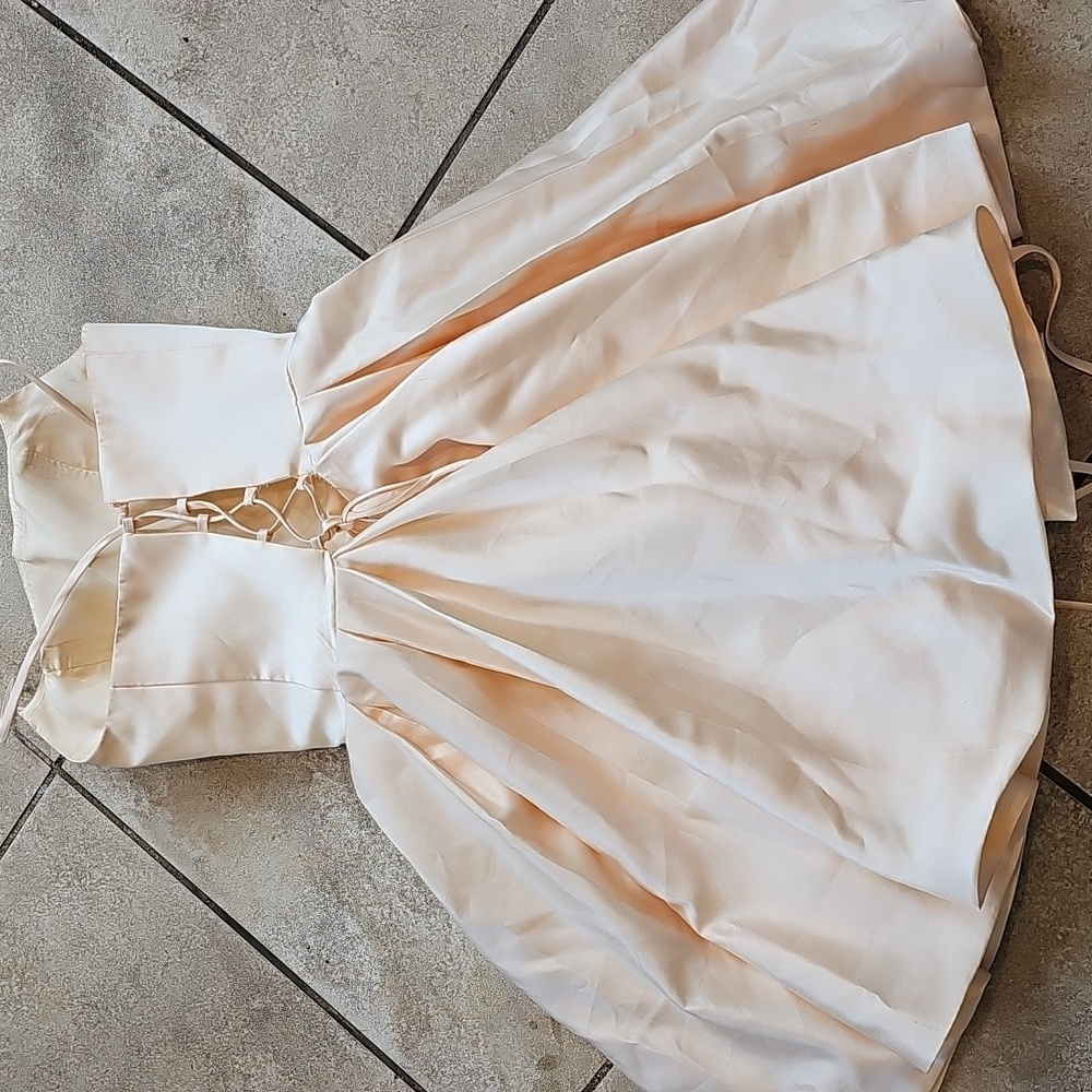 NAIX bridal Brides Maid Cocktail Party Cream Corset Back Dress Size 6